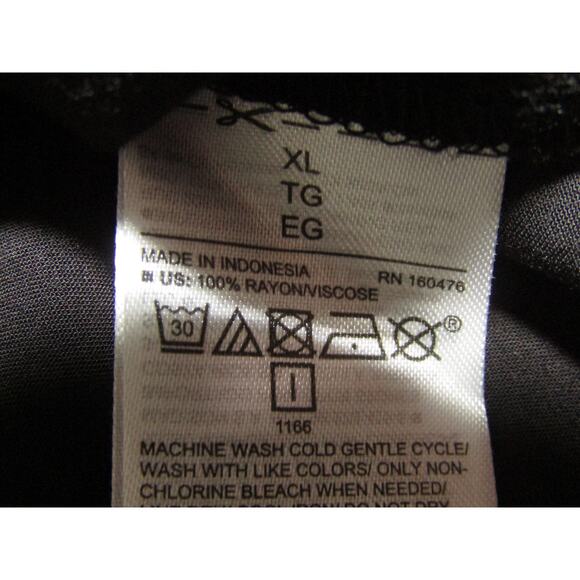 Old‎ Navy Black Silk Top sz XL Minimalist Lagenlook 90s Y2K Goth Staple Novelty - Picture 6 of 8